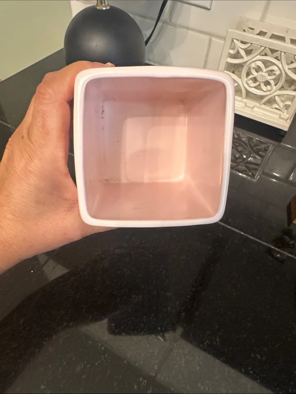 Rae Dunn Pink WRITE Ceramic Pencil Holder